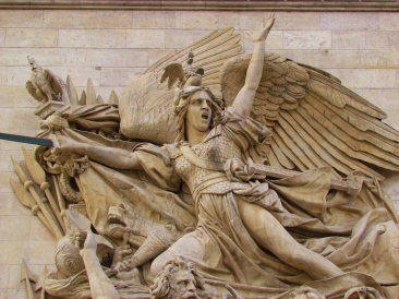 Escultura en una de las columnas del Arco de Triunfo, en Paris, llamada La Marseillaise.